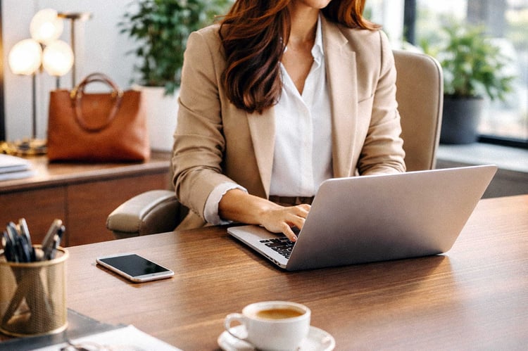 Arbeiten am Laptop im Büro
